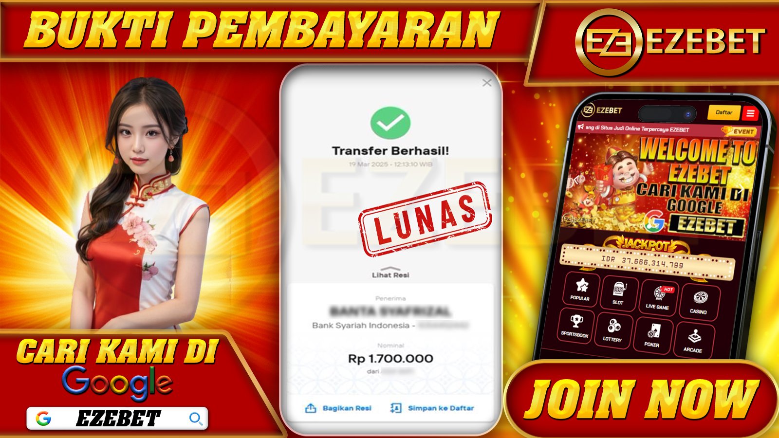 EZEBET KEMENANGAN SLOT GAMES LEGACY OF KONG MAXWAYS Rp. 1.700.000,- LUNAS