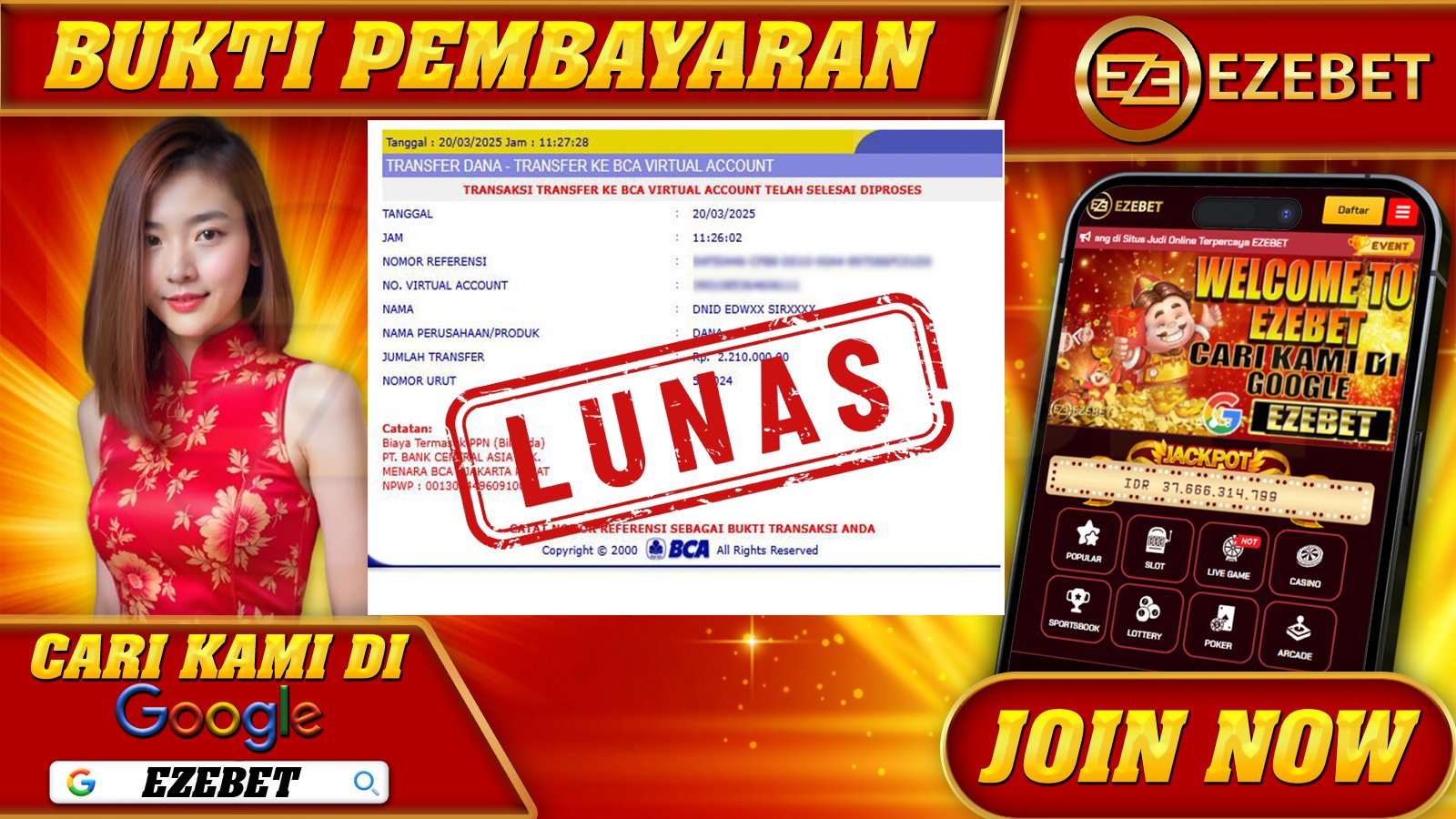 EZEBET KEMENANGAN MEMBER SETIA SLOT GAMES WILD BANDITO Rp. 2.210.000,- LUNAS