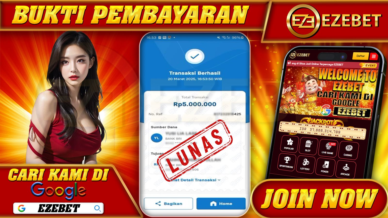 EZEBET KEMENANGAN MEMBER SLOT GAMES MAHJONG WAYS Rp. 5.000.000,- LUNAS