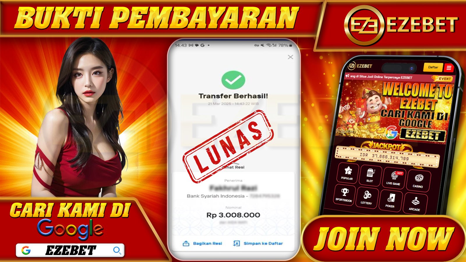 EZEBET KEMENANGAN MEMBER SLOT GAMES MAHJONG WAYS Rp. 3.008.000,- LUNAS