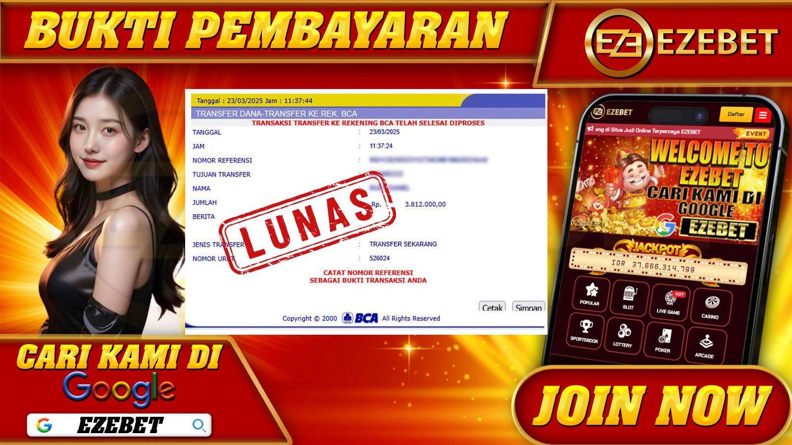 EZEBET KEMENANGAN MEMBER SETIA SLOT GAMES MAHJONG WAYS Rp. 3.812.000,- LUNAS
