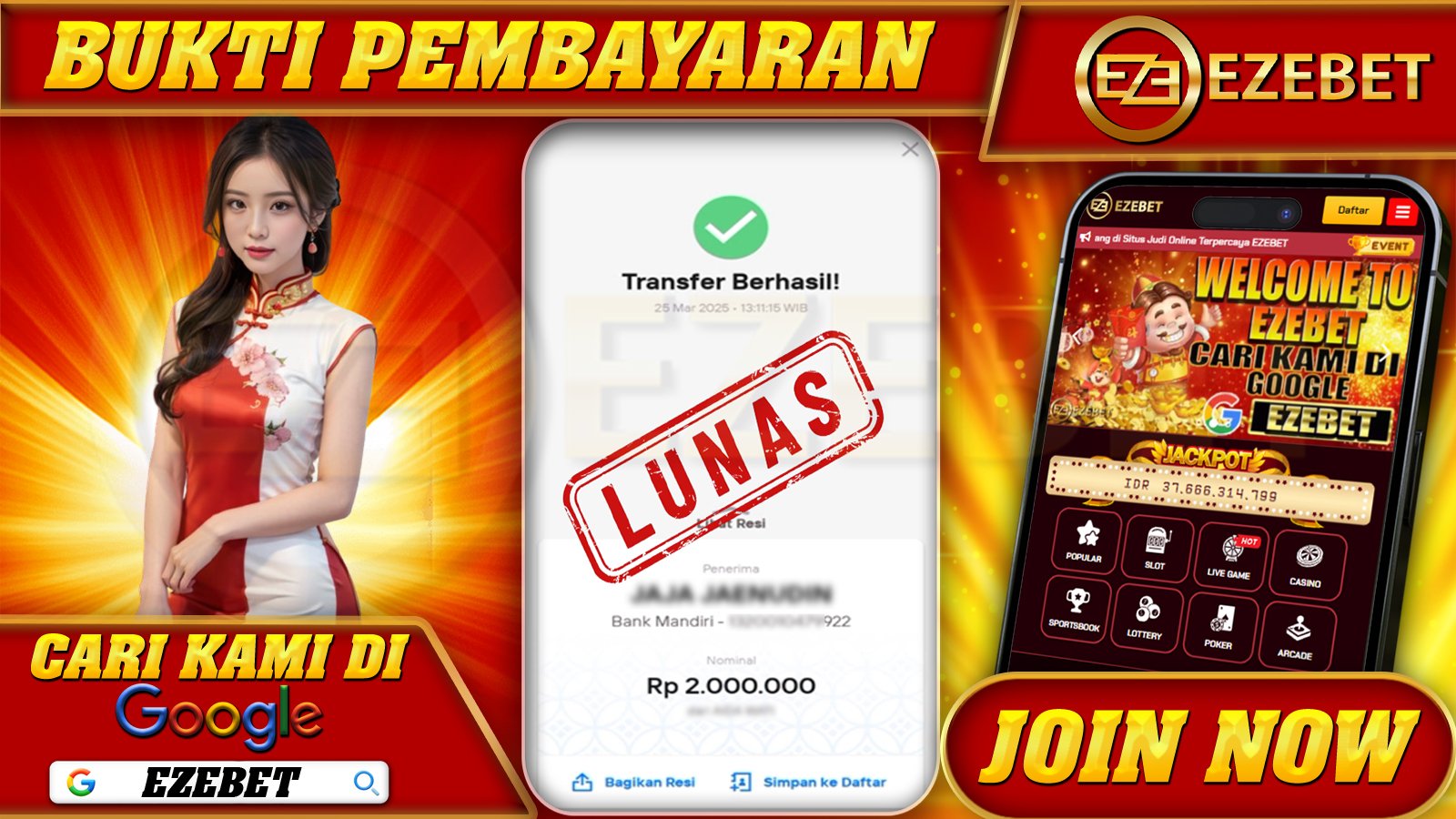 EZEBET KEMENANGAN MEMBER SLOT GAMES MAHJONG WAYS Rp. 2.000.000,- LUNAS