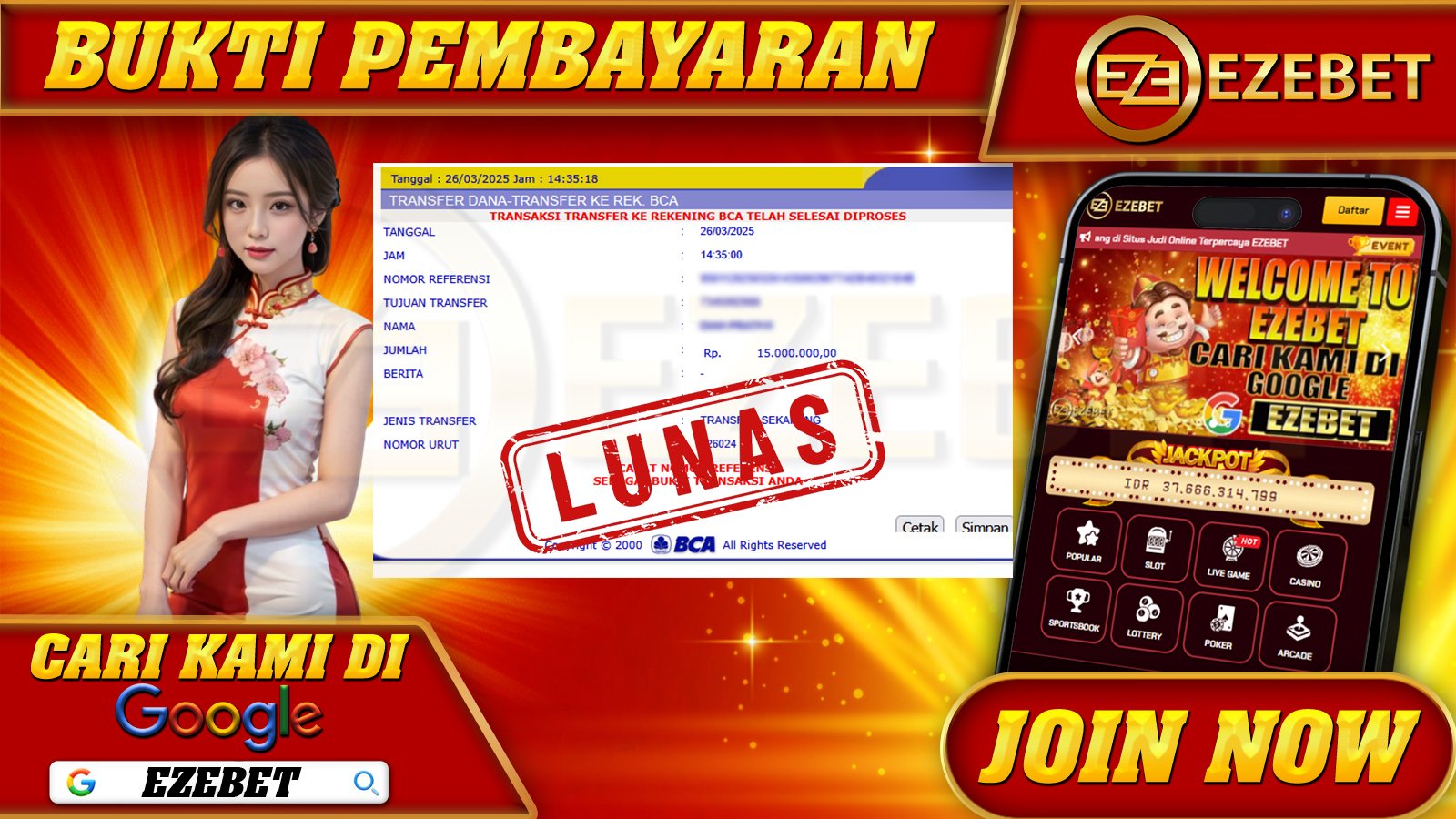 EZEBET KEMENANGAN MEMBER SLOT GAMES WILD BANDITO Rp. 15.000.000,- LUNAS