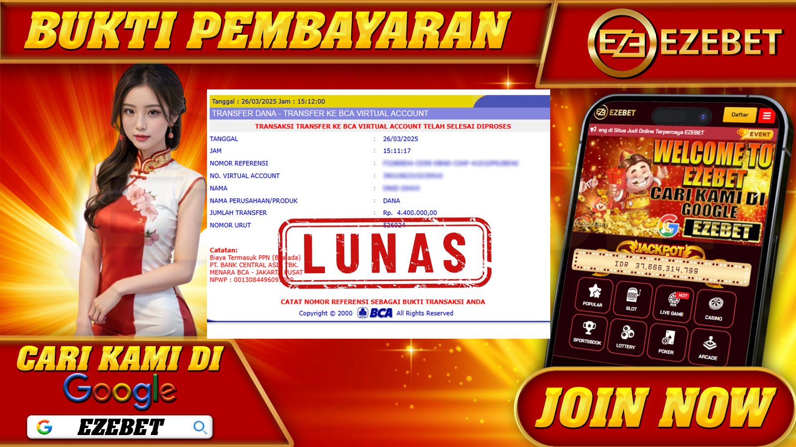 EZEBET KEMENANGAN MEMBER SLOT GAMES WILD BANDITO Rp. 4.400.000,- LUNAS