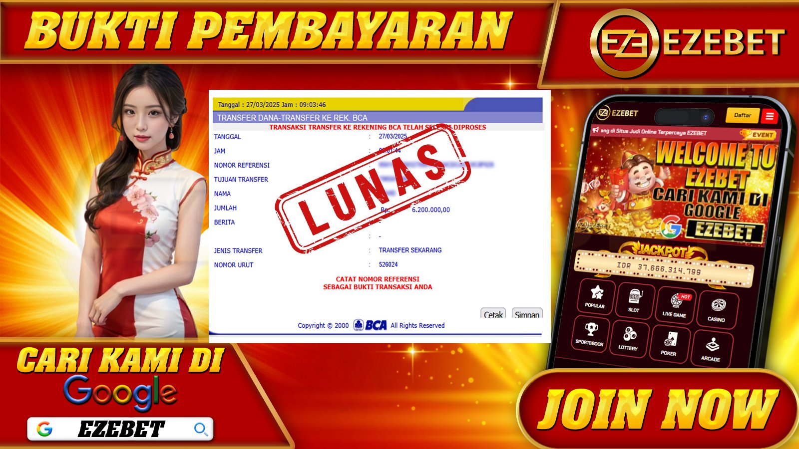 EZEBET KEMENANGAN MEMBER SLOT GAMES MAHJONG WAYS 2 Rp. 6.200.000,- LUNAS