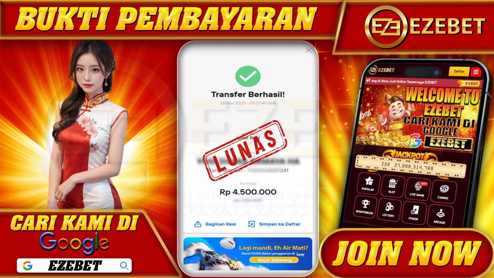 EZEBET KEMENANGAN MEMBER SLOT GAMES MAHJONG WAYS 2 Rp. 4.500.000,- LUNAS
