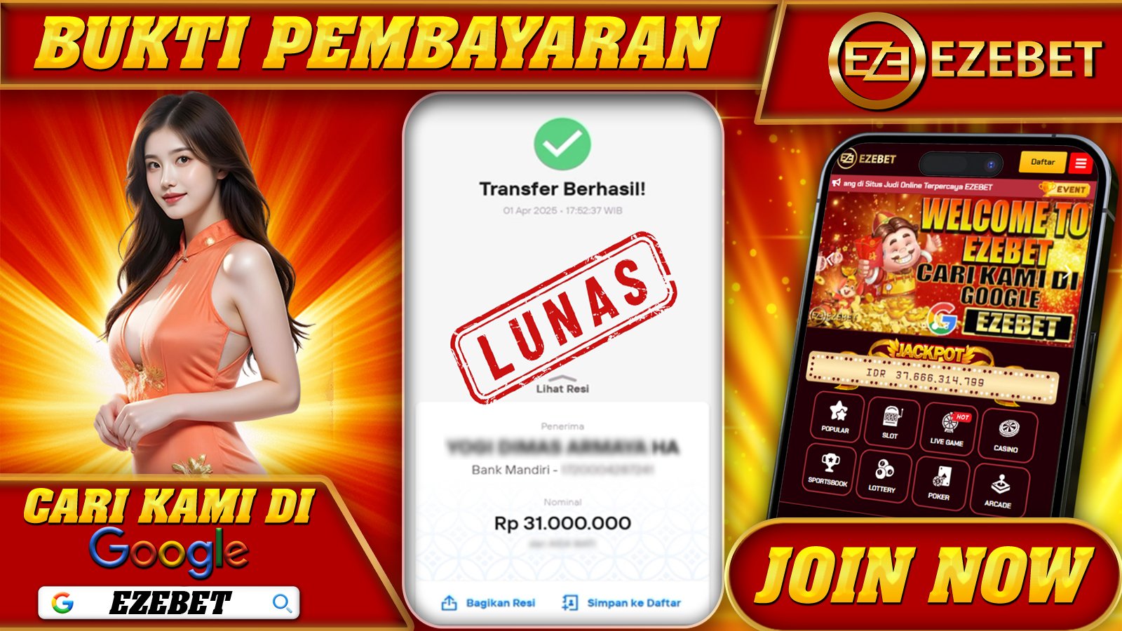 EZEBET KEMENANGAN MEMBER SLOT GAMES GATES OF OLYMPUS 1000 Rp. 31.000.000,- LUNAS