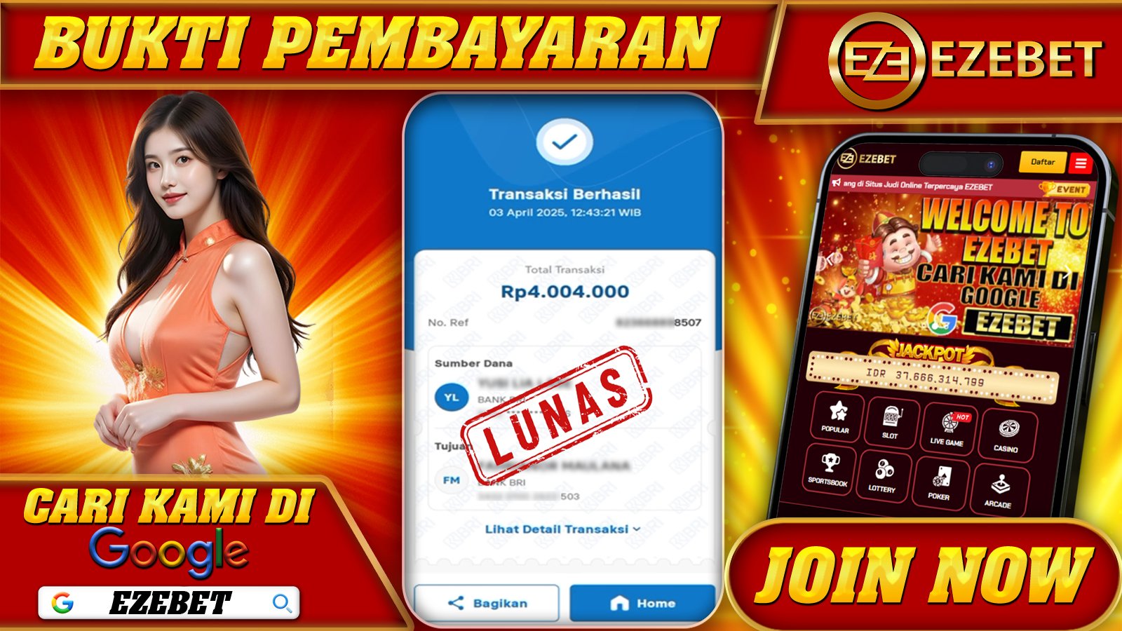 EZEBET KEMENANGAN MEMBER SLOT GAMES MAHJONG WAYS Rp. 4.004.000,- LUNAS