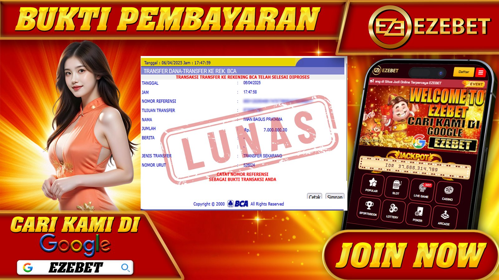 EZEBET KEMENANGAN MEMBER SLOT GAMES MAHJONG WAYS Rp. 7.000.000,- LUNAS