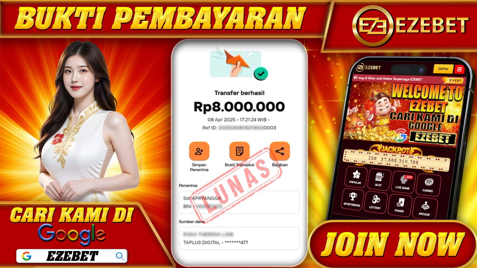 EZEBET KEMENANGAN MEMBER SLOT GAMES MAHJONG WAYS Rp. 8.000.000,- LUNAS