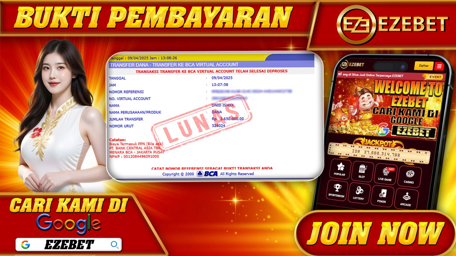 EZEBET KEMENANGAN MEMBER SLOT GAMES MAHJONG WAYS Rp. 3.650.000,- LUNAS