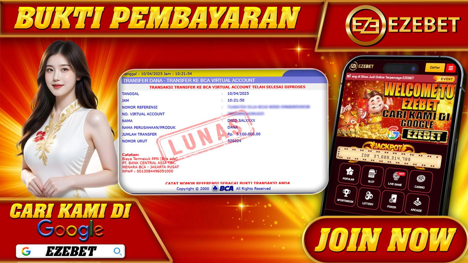 EZEBET KEMENANGAN MEMBER SLOT GAMES MAHJONG WAYS 2 Rp. 5.100.000,- LUNAS