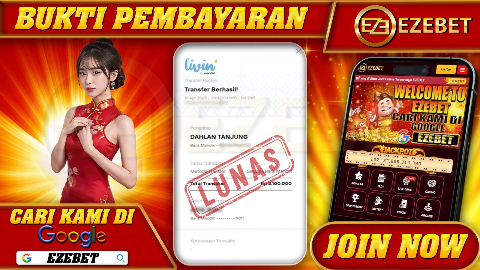 EZEBET KEMENANGAN MEMBER SLOT GAME GATES OF OLYMPUS XMAS 1000 Rp. 3.100.000,- LUNAS