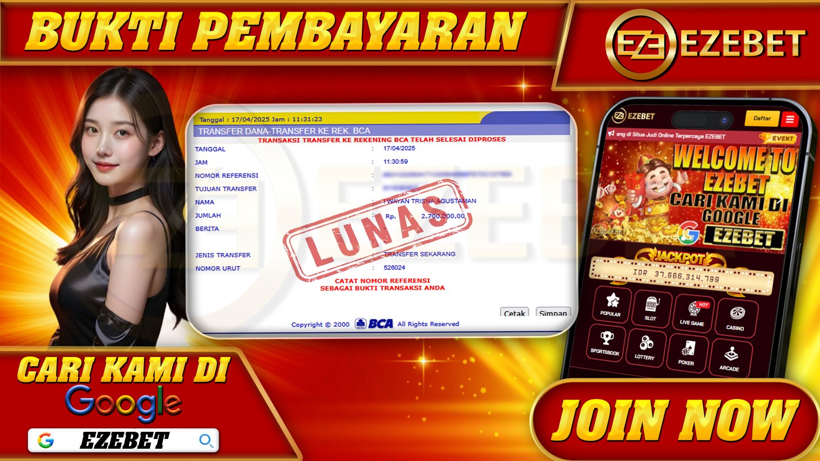 EZEBET KEMENANGAN MEMBER SLOT GAME ANUBIS WRATH Rp. 2.700.000,- LUNAS