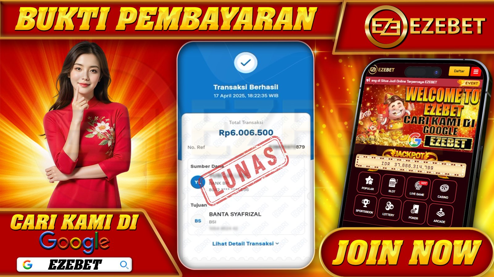 EZEBET KEMENANGAN MEMBER SLOT GAME MAHJONG WAYS Rp. 6.000.000,- LUNAS