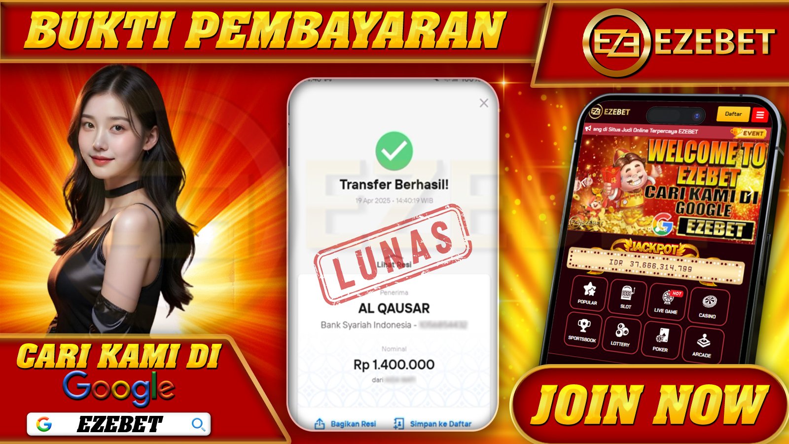 EZEBET KEMENANGAN MEMBER SLOT GAME MAHJONG WAYS 2 Rp. 1.400.000,- LUNAS