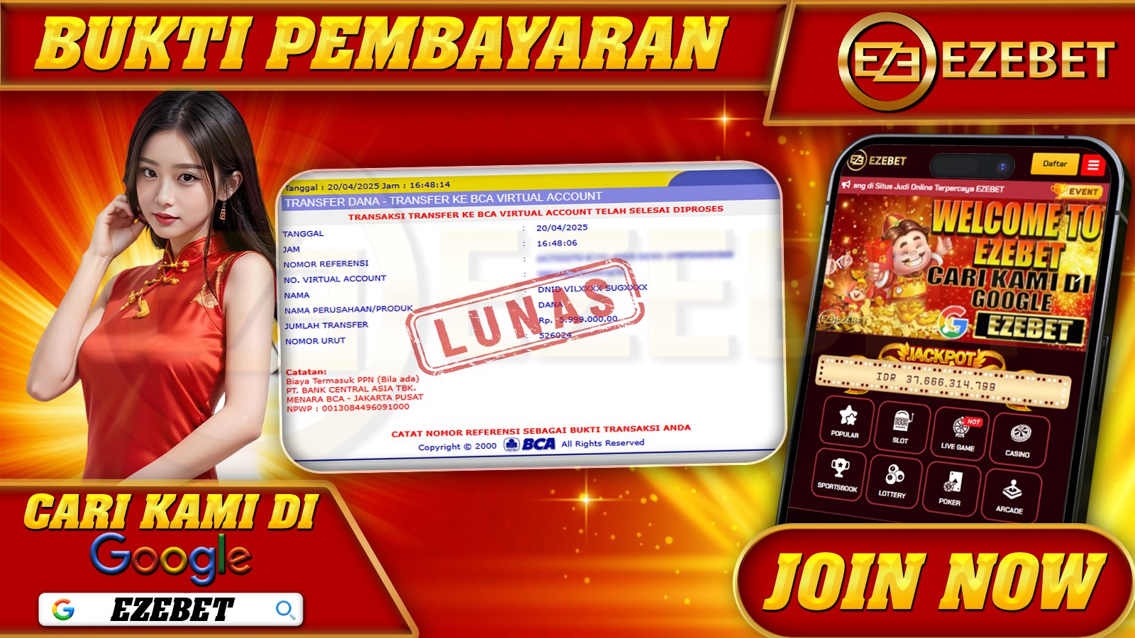 EZEBET KEMENANGAN MEMBER SLOT GAME MAHJONG WAYS Rp. 5.999.000,- LUNAS