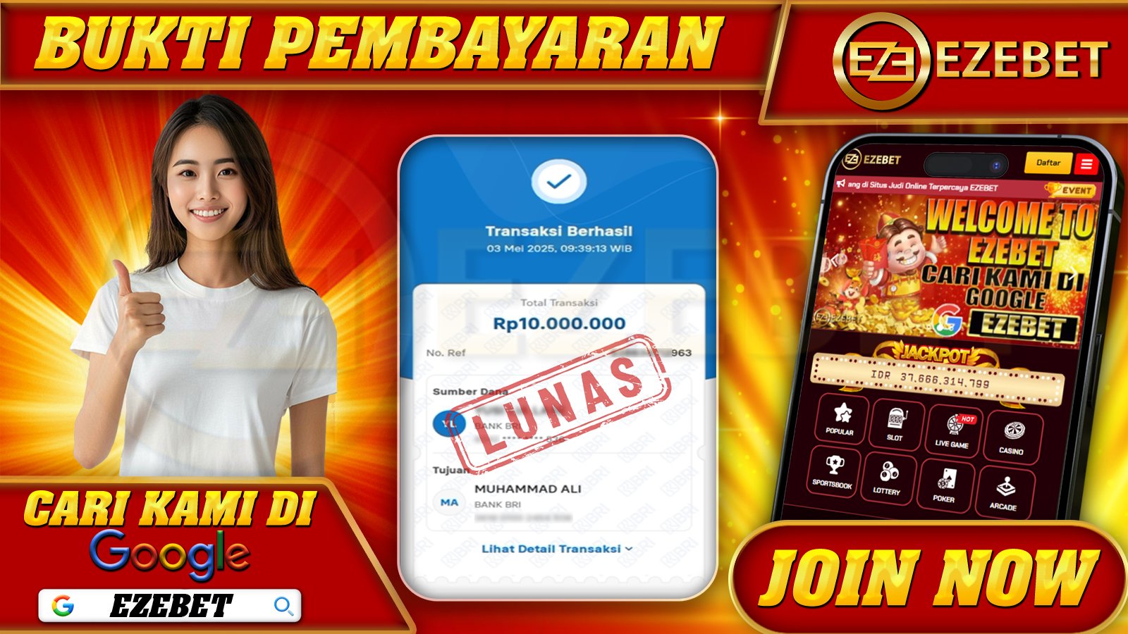 EZEBET KEMENANGAN MEMBER SLOT GAMES GATES OF OLYMPUS 1000 Rp. 10.000.000,- LUNAS
