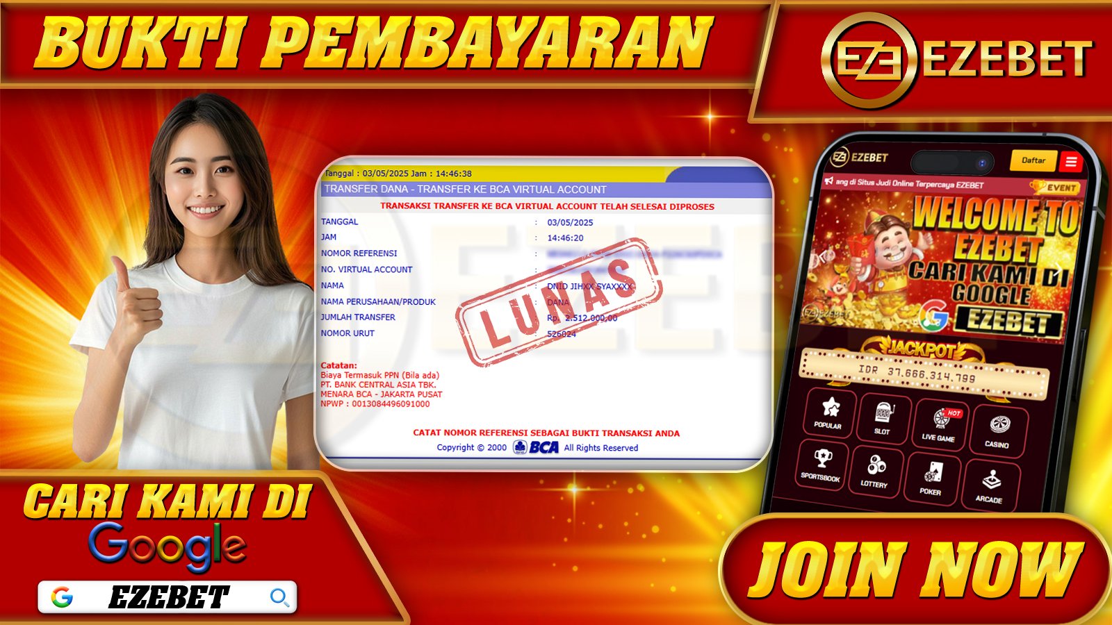 EZEBET KEMENANGAN MEMBER SLOT GAMES MAHJONG WAYS Rp. 2.512.000,- LUNAS