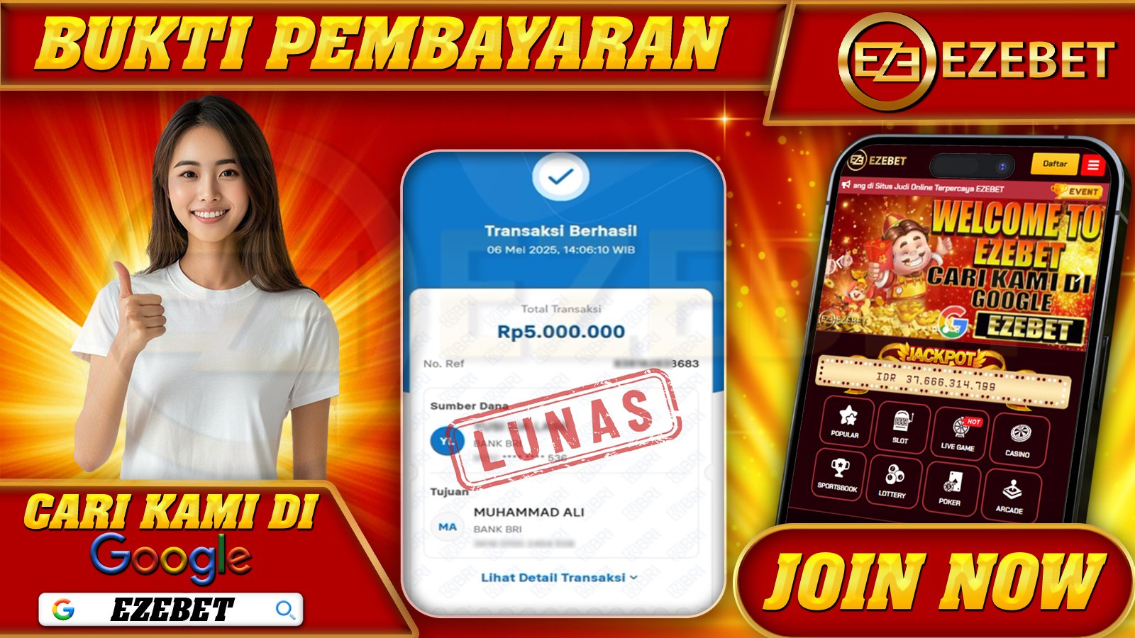 EZEBET KEMENANGAN MEMBER SLOT GAMES MAHJONG WAYS2 Rp. 5.000.000,- LUNAS
