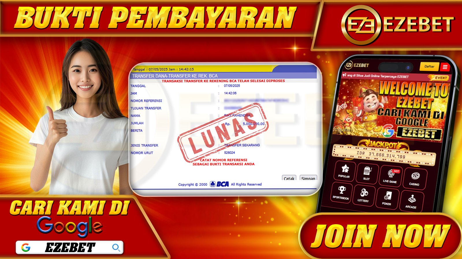EZEBET KEMENANGAN MEMBER SLOT GAMES MAHJONG WAYS2 Rp. 5.000.000,- LUNAS