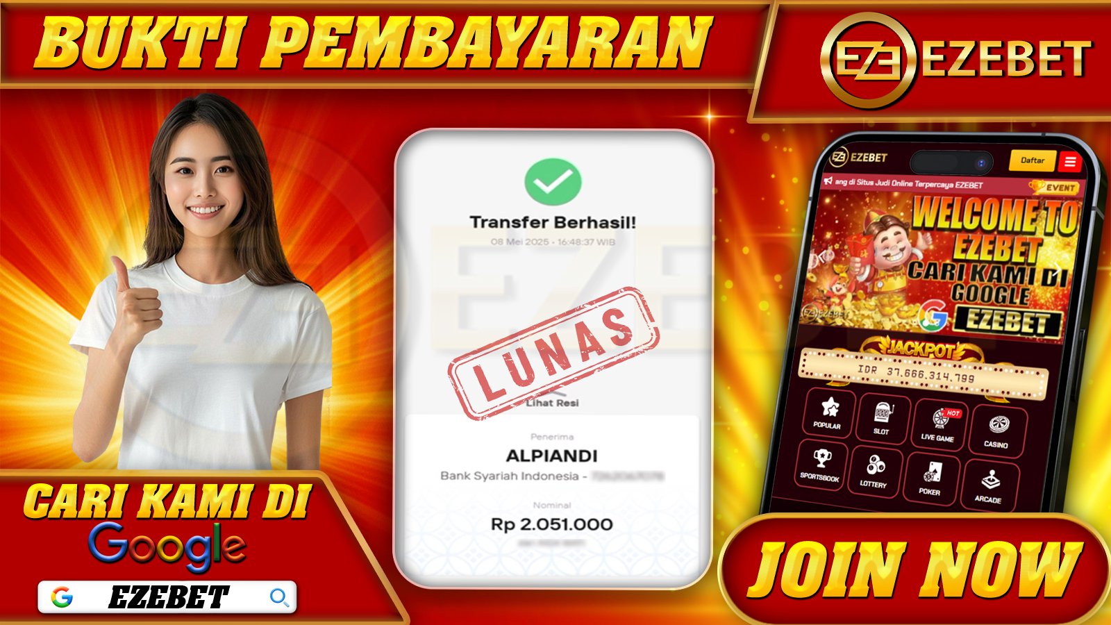EZEBET KEMENANGAN MEMBER SLOT GAMES GATES OF OLYMPUS Rp. 2.051.000,- LUNAS