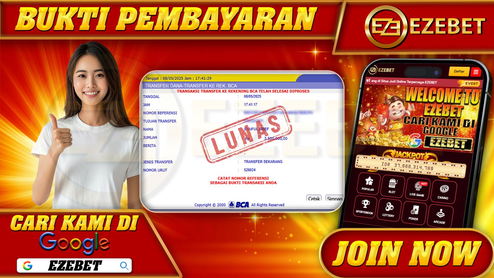 EZEBET KEMENANGAN MEMBER SLOT GAMES MAHJONG WAYS Rp. 3.500.000,- LUNAS