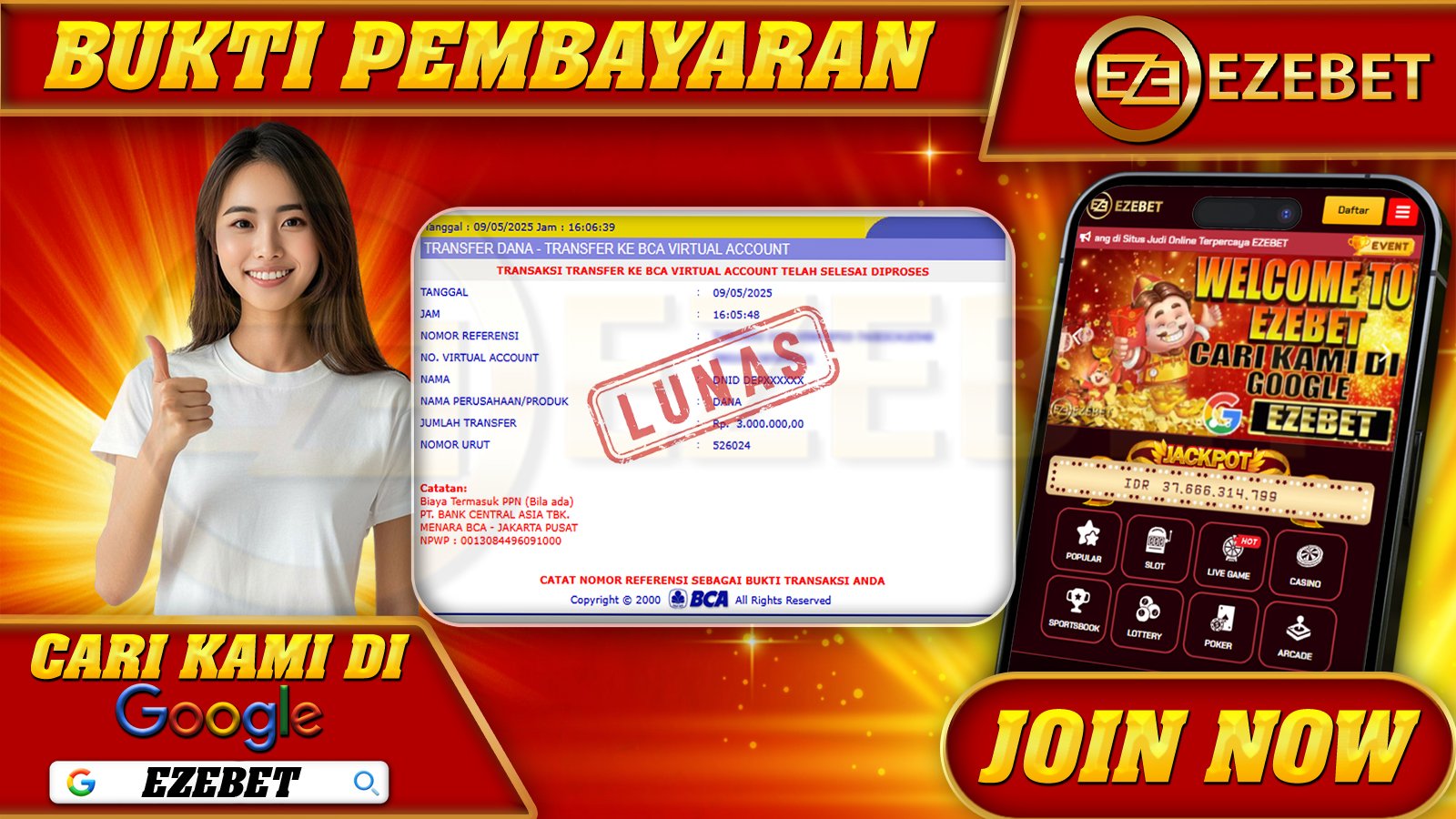 EZEBET KEMENANGAN MEMBER SLOT GAMES MAHJONG WAYS2 Rp. 3.000.000,- LUNAS