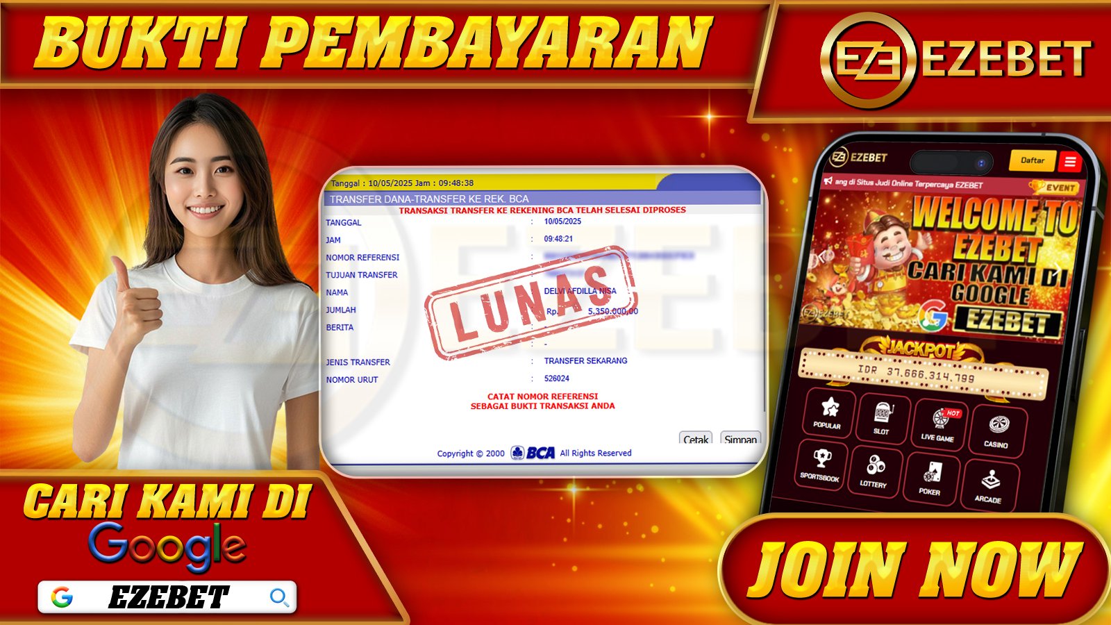 EZEBET KEMENANGAN MEMBER SLOT GAMES SWEET BONANZA Rp. 5.350.000,- LUNAS