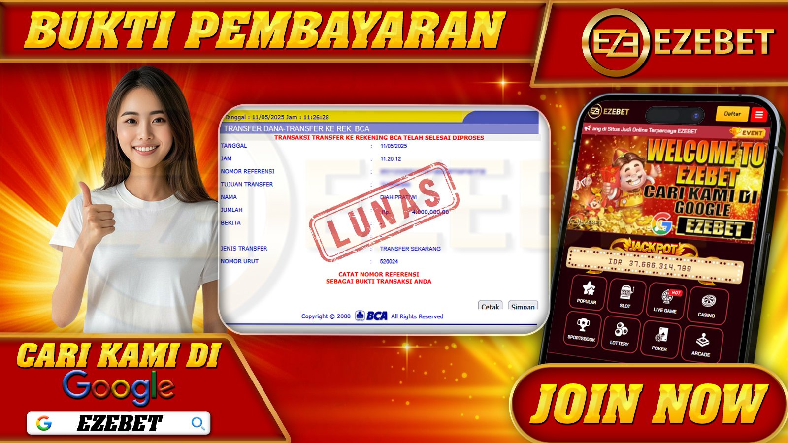 EZEBET KEMENANGAN MEMBER SLOT GAMES GEMSTONES GOLD Rp. 4.000.000,- LUNAS