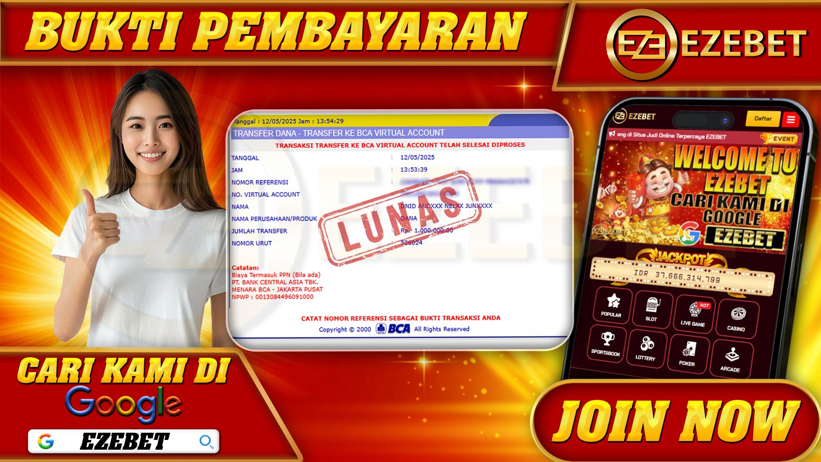 EZEBET KEMENANGAN MEMBER SLOT GAMES MAHJONG WAYS2 Rp. 1.000.000,- LUNAS