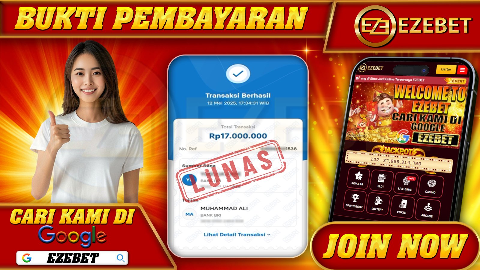 EZEBET KEMENANGAN MEMBER SLOT GAMES MAHJONG WAYS2 Rp. 17.000.000,- LUNAS
