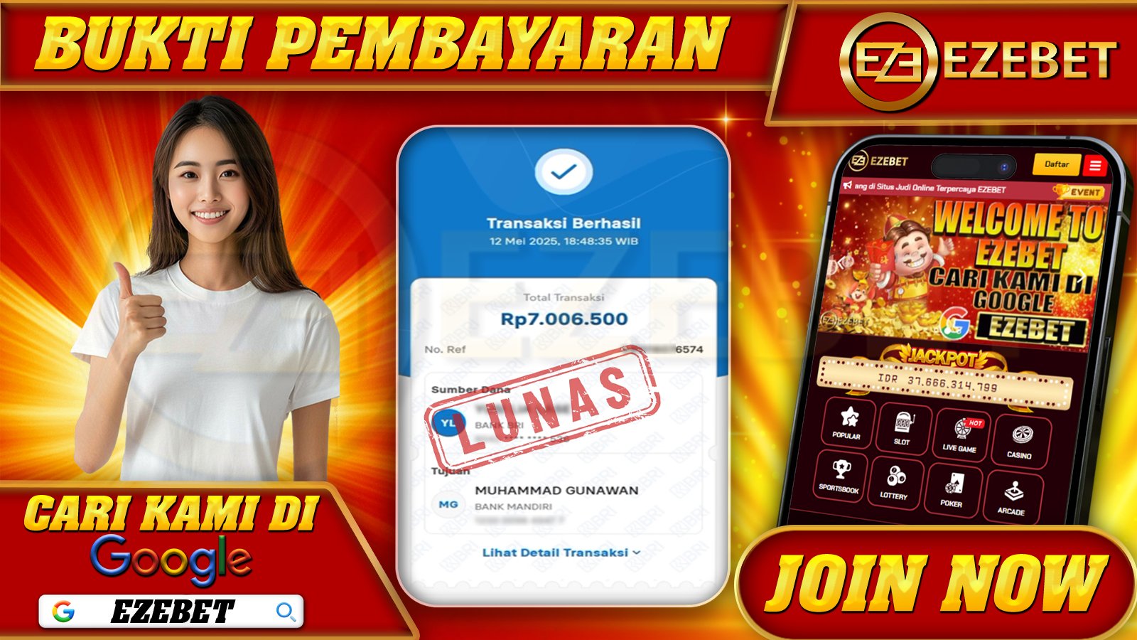 EZEBET KEMENANGAN MEMBER SLOT GAMES MAHJONG WAYS Rp. 7.000.000,- LUNAS