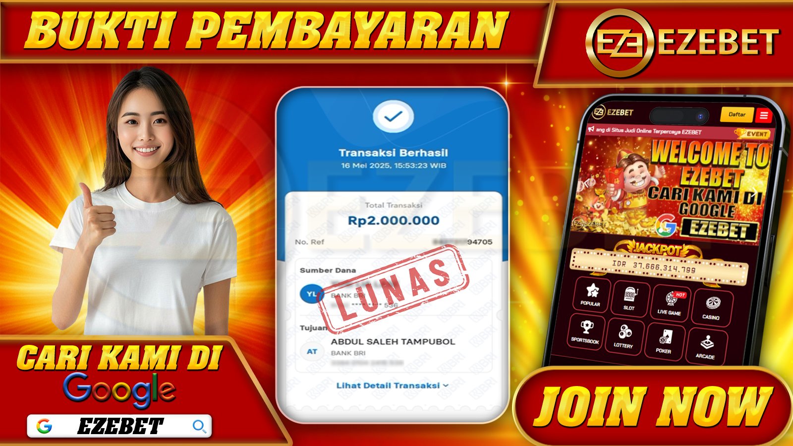 EZEBET KEMENANGAN MEMBER SLOT GAMES MAHJONG WAYS Rp. 2.000.000,- LUNAS