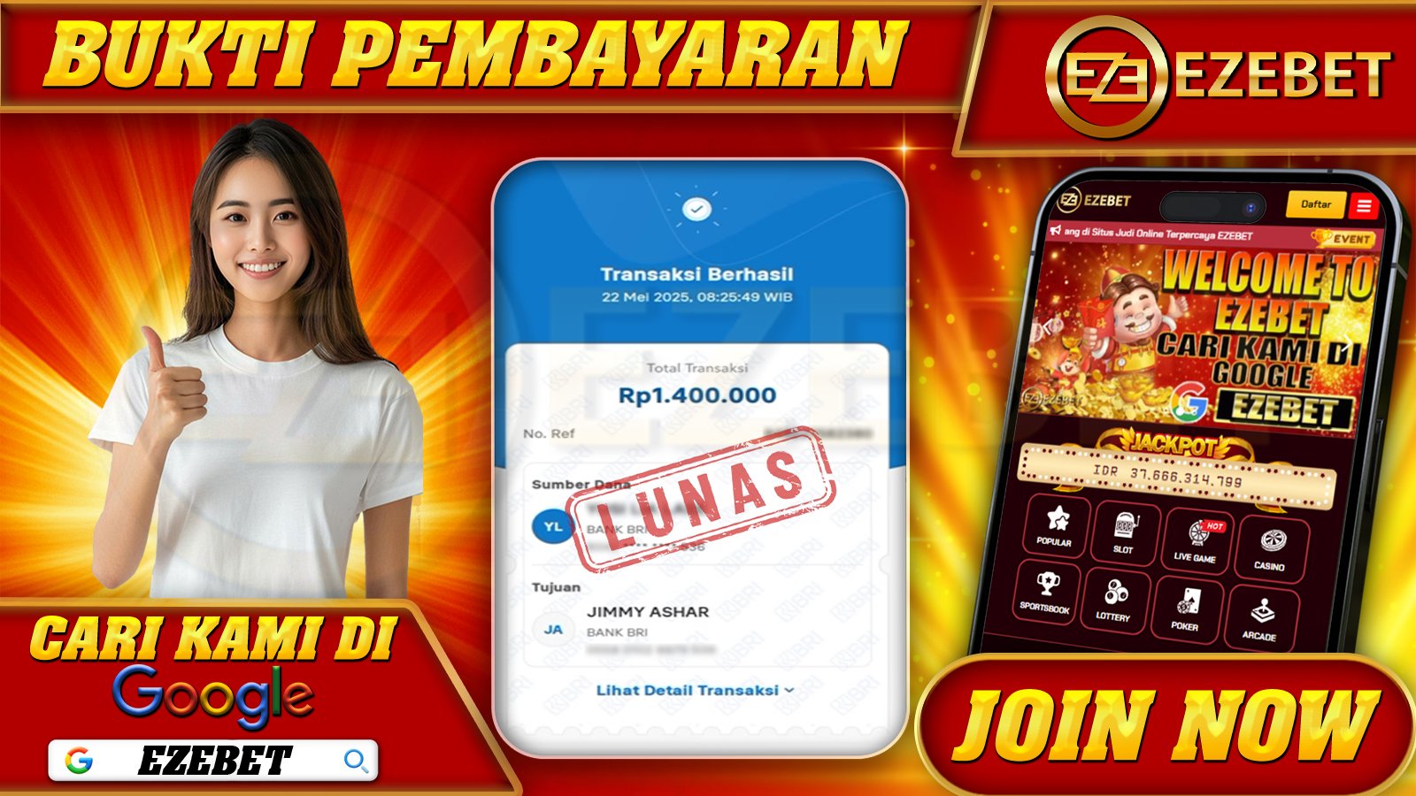 EZEBET KEMENANGAN MEMBER SLOT GAMES SUGAR CRUSH Rp. 1.400.000,- LUNAS