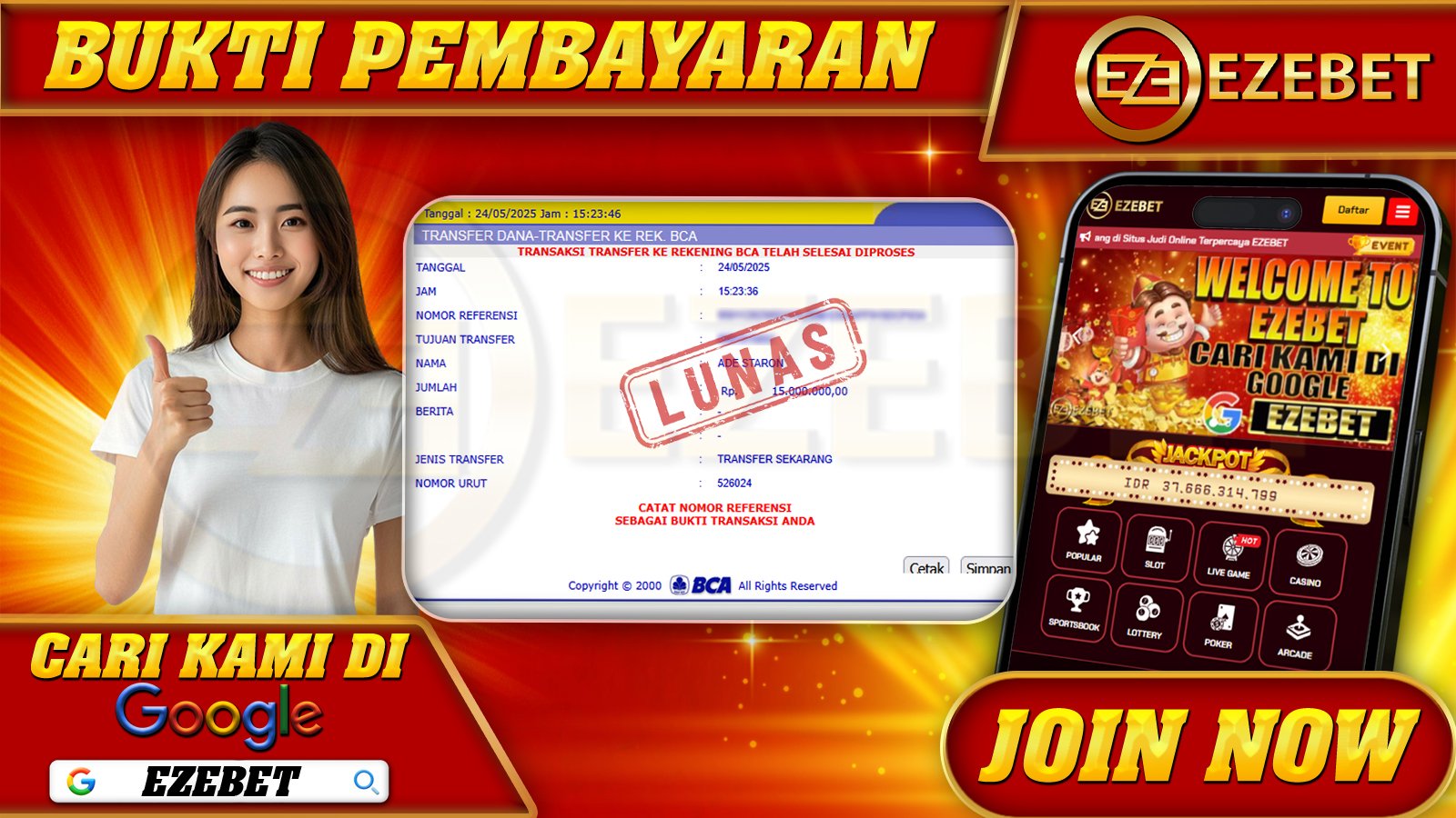 EZEBET KEMENANGAN MEMBER SLOT GAMES MAHJONG WAYS Rp. 15.000.000,- LUNAS