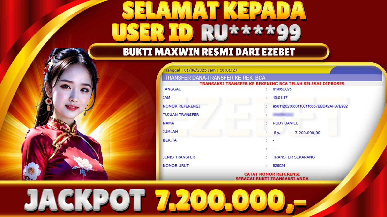 EZEBET KEMENANGAN MEMBER SLOT GAMES MAHJONG WAYS Rp. 7.200.000,- LUNAS