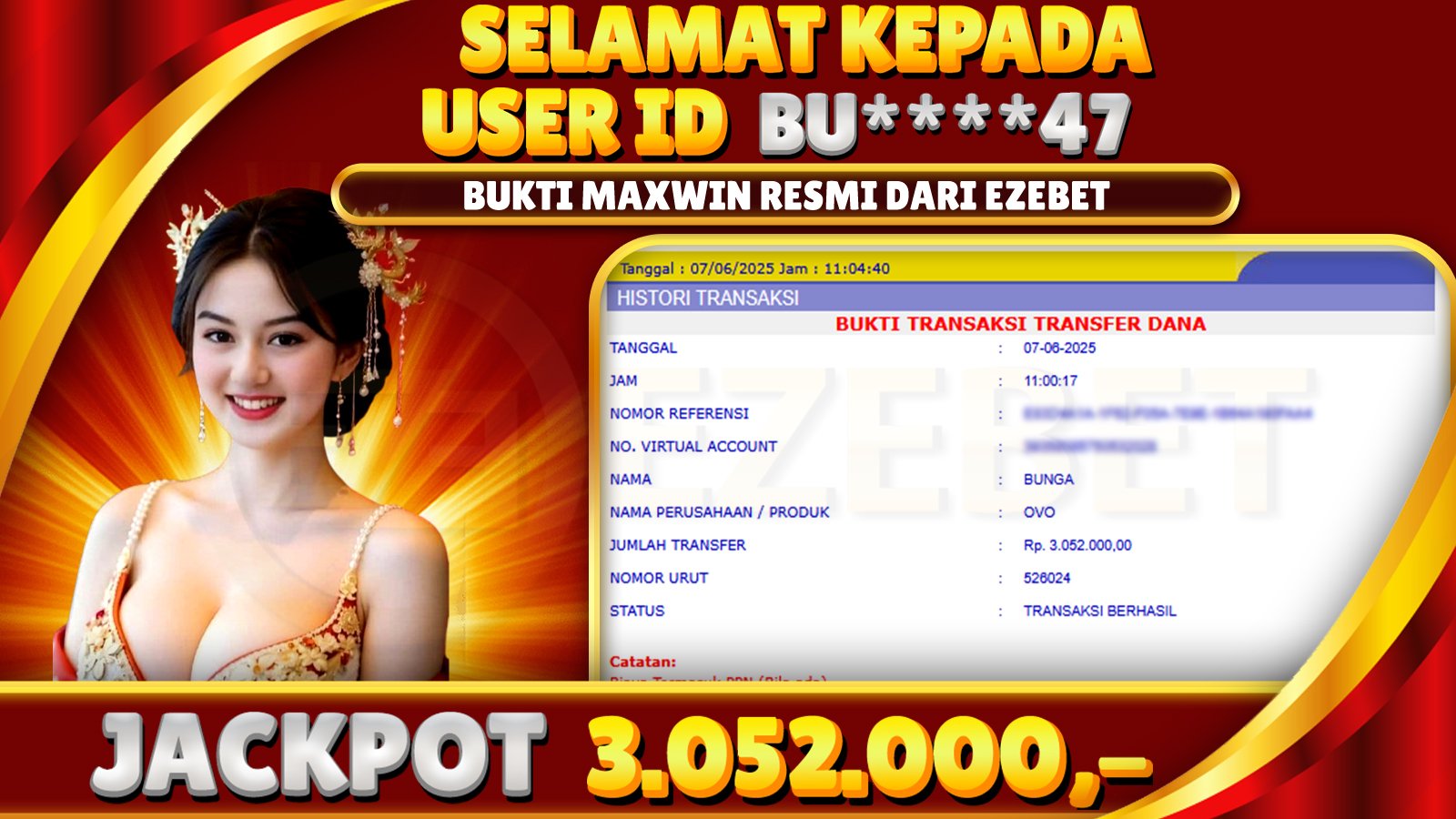 EZEBET KEMENANGAN MEMBER SLOT GAMES GATES OF OLYMPUS 1000 Rp. 3.052.000,- LUNAS